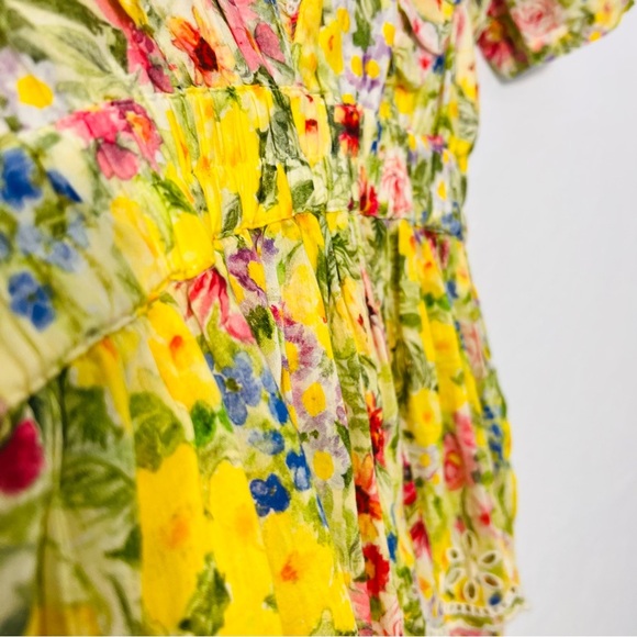 LoveShackFancy Floral Yellow and Pink Dress - S - Picture 9 of 12